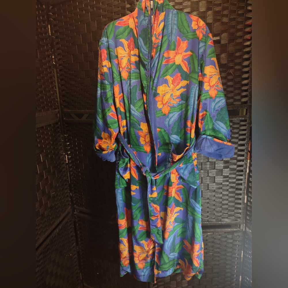 Vintage Victoria's Secret Gold Label Kimono-style Floral Robe Women's XS/S